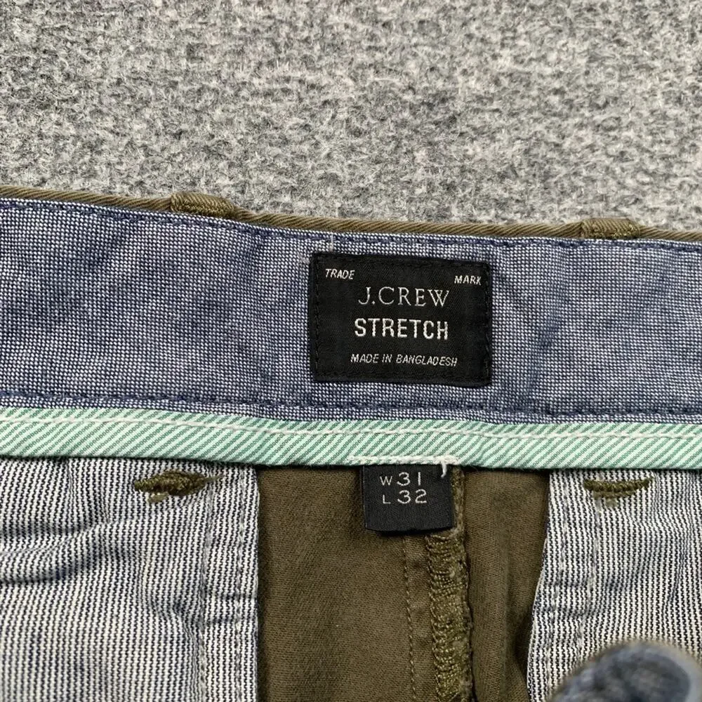 J Crew Pants Mens 31 Herb 250 Skinny Fit Taper Stretch Chino Cotton Blend Casual